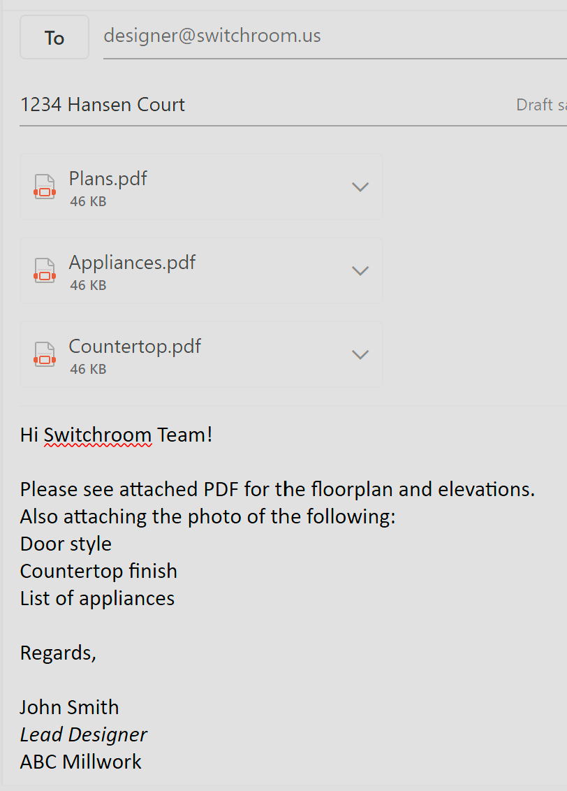 email sample